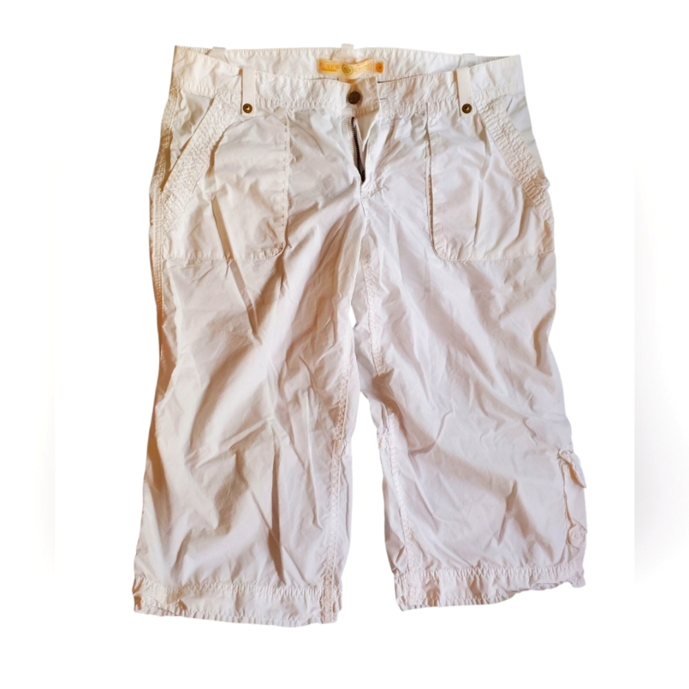 J Crew White Cargo Capris Size 8
